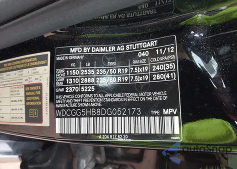 2013 Mercedes-Benz Glk 350 z USA, uszkodzony, nr VIN WDCGG5HB8DG052173